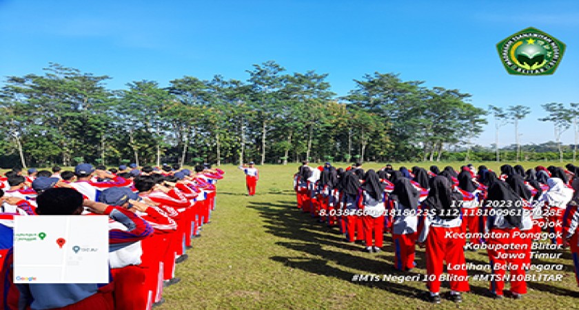 Latihan Bela Negara Kelas 8 & 9 bersama POLSEK Ponggok, TNI AU, KORAMIL